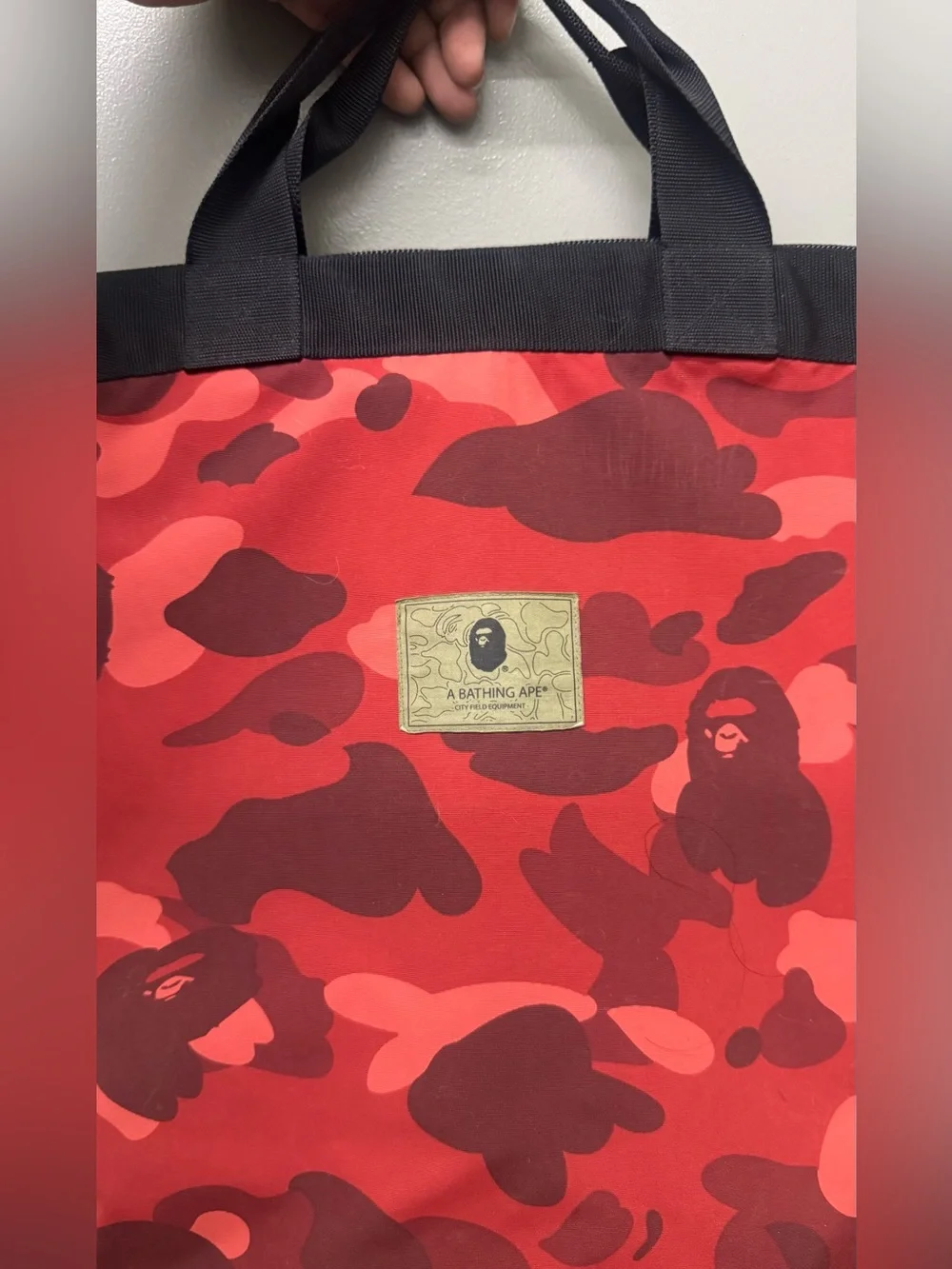 A Bathing Ape 2 way Red Camo Tote Day Backpack